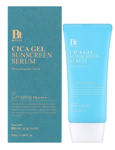BENTON CICA GEL SUNSCREEN SERUM ŻEL Z FILTREM PRZECIWSŁONECZNYM SPF50