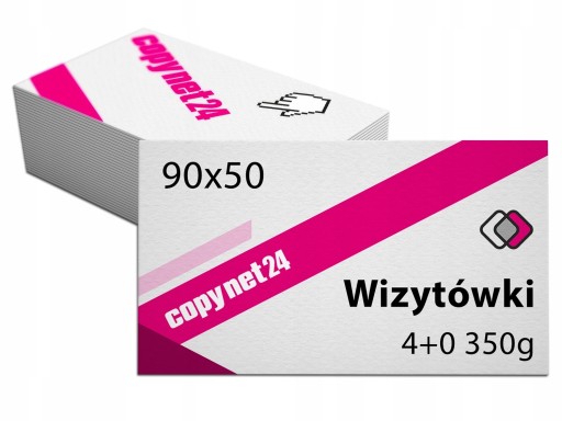 Wizytówki 90x50 500szt 4+0 350g BŁYSK