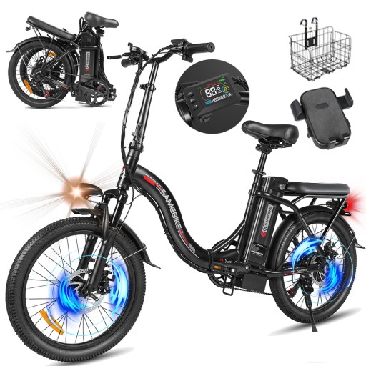 Rower Elektryczny składany Damski/Mężczyzna Samebike 20“ +kosz +wsporniki