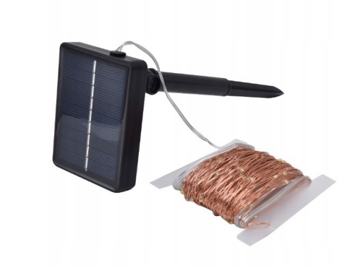 Lampki solarne na kabelku 240 LED ciepła biel