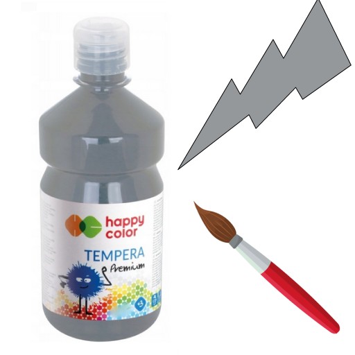 HAPPY COLOR TEMPERA FARBA 1000 ML SZARY NR 80