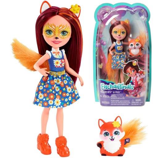 LALKA ENCHANTIMALS LALECZKA LISEK FELICITY FOX + ZWIERZĄTKO FLICK