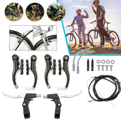ZESTAW HAMULCÓW ROWEROWYCH DO MTB, TYPU V-BRAKE, ZACISKÓW HAMULCOWYCH