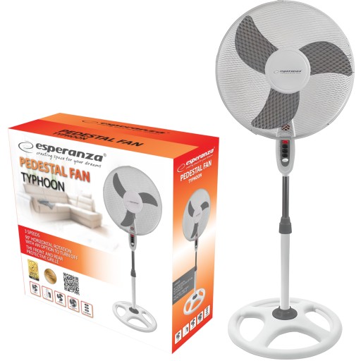 WENTYLATOR WIATRAK MOCNY STOJĄCY OBROTOWY 50 W CICHY 3 TRYBY PRACY
