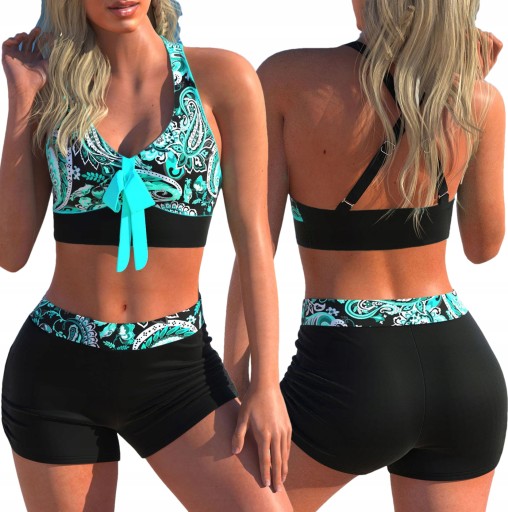 STRÓJ KĄPIELOWY DWUCZĘŚCIOWY SPODENKI PLUS SIZE