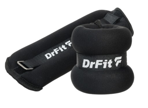 DrFit obciążniki na kostki i nadgarstki fitness siłownia 2x 1 kg czarne