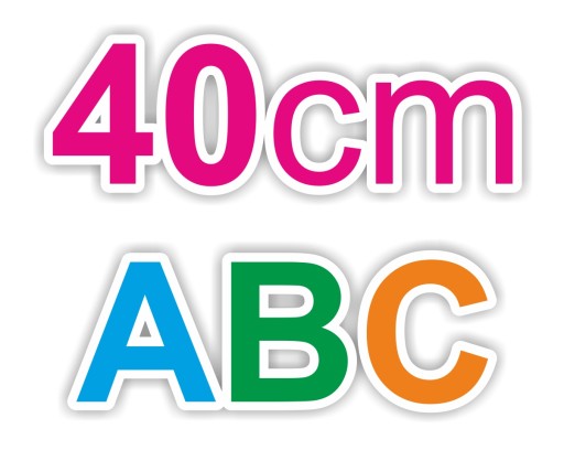 40 cm LITERY CYFRY SAMOPRZYLEPNE NAPISY NAKLEJKI
