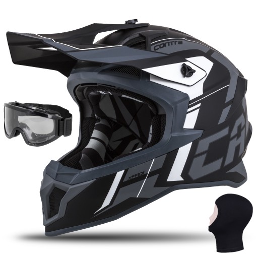 CASSIDA SOS KASK MOTOCYKLOWY CROSS Z WŁÓKNA MAT