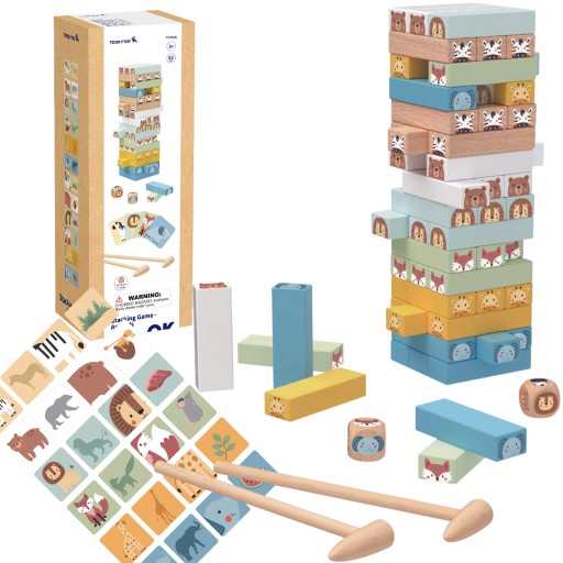 UKŁADANKA DREWNIANA GRA ZRĘCZNOŚCIOWA MONTESSORI TOOKY TOY