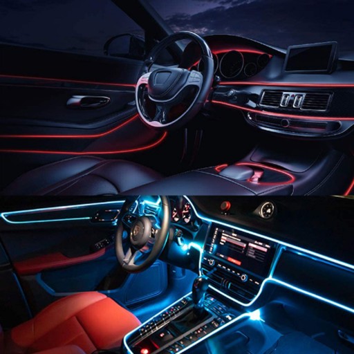 6M ŚWIATŁOWÓD WIRE RGB LED AMBIENT LAMPA ZAROWKA PILOT APP