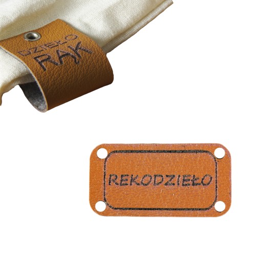 10X HANDMADE SKÓRZANE NASZYWKI METKI RĘKODZIEŁO