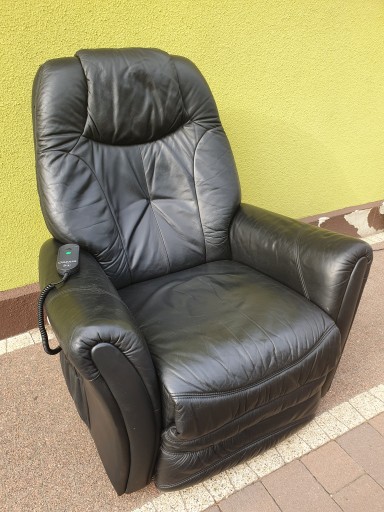 FOTEL ELEKTRYCZNIE ROZKŁADANY SKÓRA HIMOLLA
