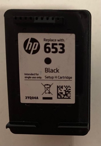 HP WKŁAD TUSZ GŁOWICA 653 3YQ04A SETUP CZARNY BLACK ORYGINA PUSTY
