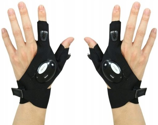 2x RĘKAWICZKI RĘKAWICE LATARKĄ LED WARSZTATOWE MECHANIKA ROBOCZE MONTERSKIE