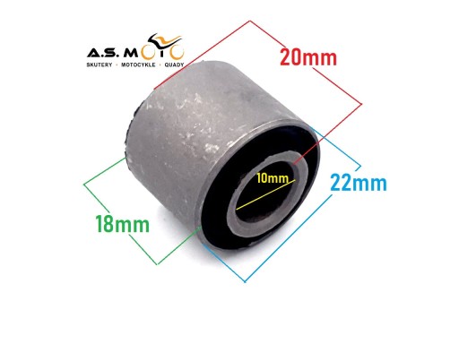 Tuleja amortyzatora 10x22x20 Quad ATV 125 Asix Fourcraft Benyco Gecon