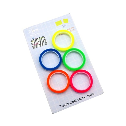 5 Roll 5 Colors Stickers Transparent Fluorescent Index Tabs Flags 5m Sticky