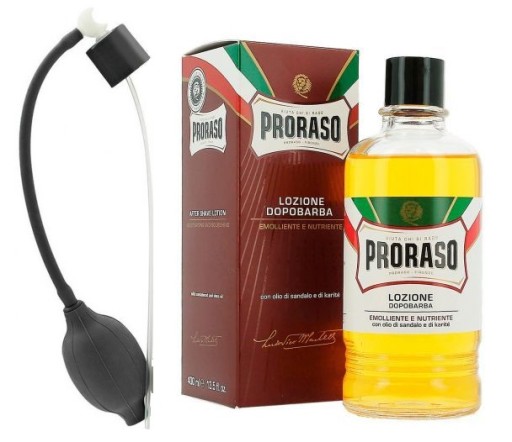 Zestaw PRORASO woda po goleniu CZERWONA 400+Pompka