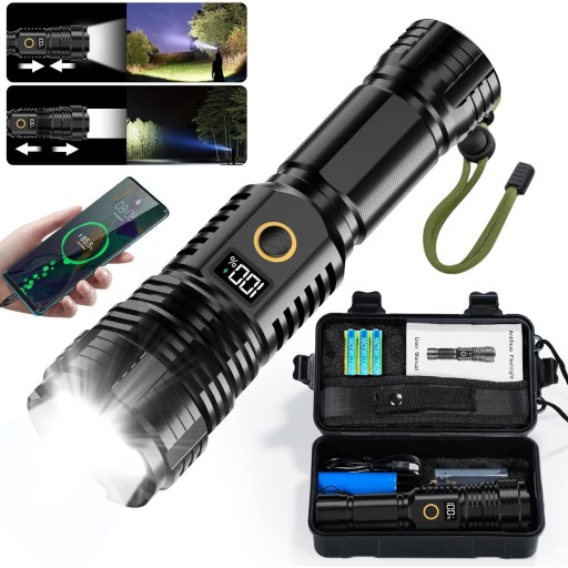 LATARKA LED TAKTYCZNA WOJSKOWA LAMPA AKUMULATOROWA LED IP65 100000LM