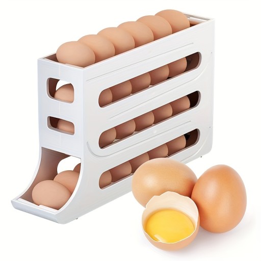 Refrigerator Egg Storage Box, Automatic Egg Rolling Rack, Large Capacity