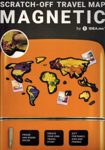 ŚWIAT MAPA ZDRAPKA MAGNETYCZNA MAGNETIC WORLD