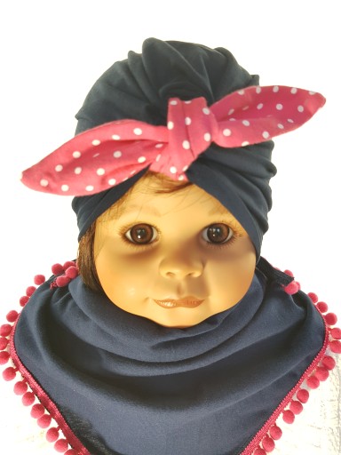 KOMPLET CZAPKA TURBAN PIN UP + CHUSTKA DZIEWCZYNKA