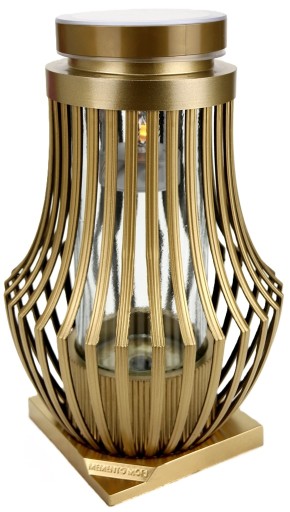 ZNICZ SOLARNY ZŁOTY ATENY wys. 31cm, ciepłe światło LED