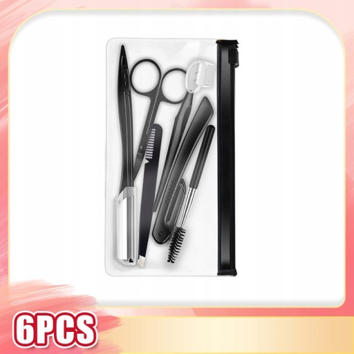 12PCS Eyebrow Trimmer Set Scissors Tweezers E