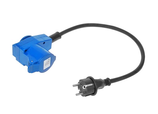 ADAPTER PRĄDU 40 CM Z GNIAZDEM KĄTOWYM CEE 230V
