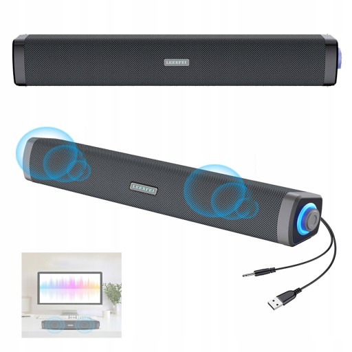 GŁOŚNIK SOUNDBAR STEREO 3W USB LED DO KOMPUTEROWE