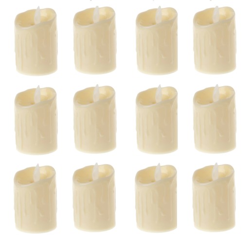 12 x ŚWIECZKA LED ZNICZ wkład RUCHOMY PŁOMIEŃ 8 cm