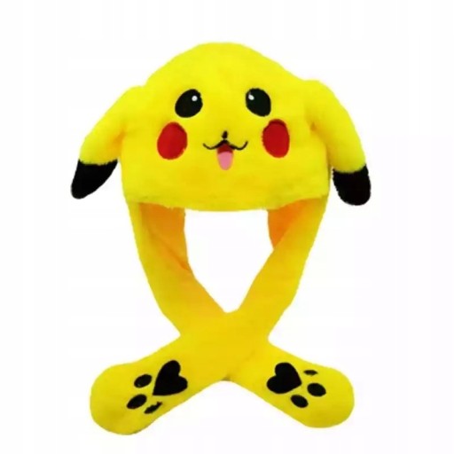 CZAPKA PIKACHU ŚWIECĄCA POKEMON PUCHATA Z RUCHOMYMI USZAMI