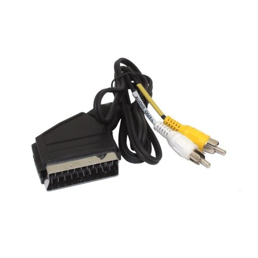 Kabel przewód EURO SCART EUROZŁĄCZE na 2 RCA audio cinch czincz 1,2m czarny