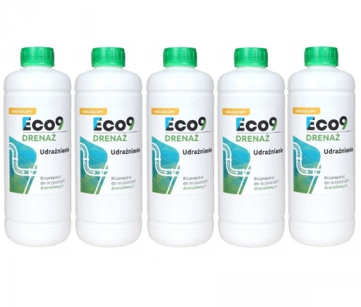 Zestaw 5 sztuk Eco9 DRENAŻ - Udrażnianie drenażu 5x 1000ml