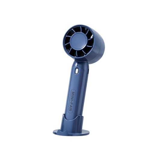 Portable Small Fan with 3 Speed Pocket Hand Fan and Desk Base Desktop Blue