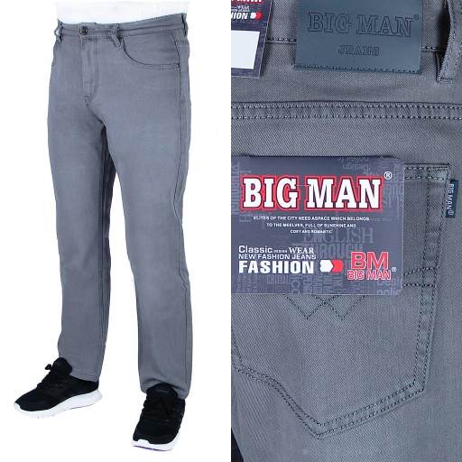 SPODNIE MĘSKIE JEANSOWE SZARE W42 L30 W110-112 cm