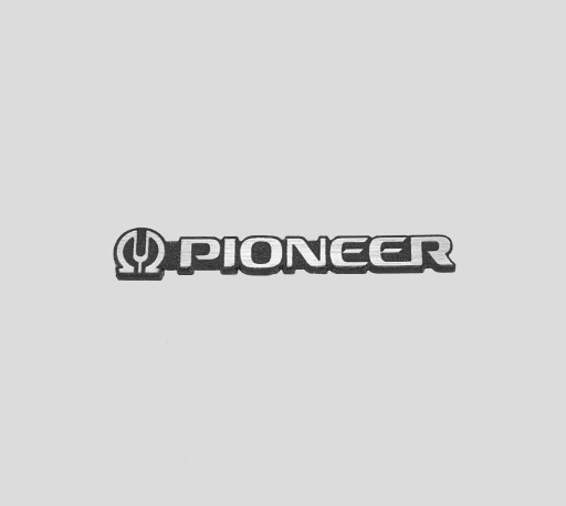 PIONEER naklejka emblemat 35 x 5 mm * SREBRNA