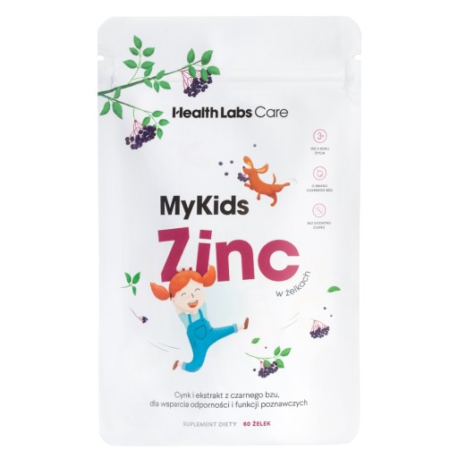 HealthLabs MyKids Zinc cynk dla dzieci w żelkach 60 żelek P1