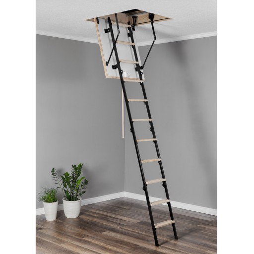 Schody strychowe MINI Termo właz 90x80 stopki drążek
