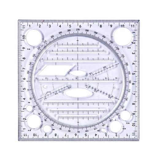 Drawing Ruler Template Measuring Scale Ruler for Adult Kids Office Black