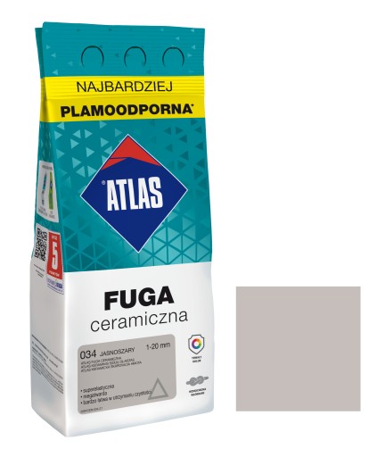 ATLAS FUGA CERAMICZNA 1-20MM 034 JASNOSZARY 2KG
