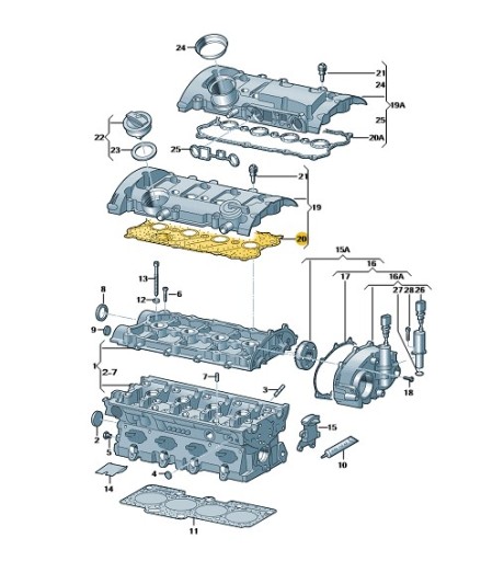 Volkswagen OE 06D103483E uszczelka