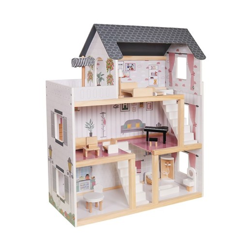 DOMEK DLA LALEK PODŚWIETLANY 120cm XXL LED RÓŻOWY