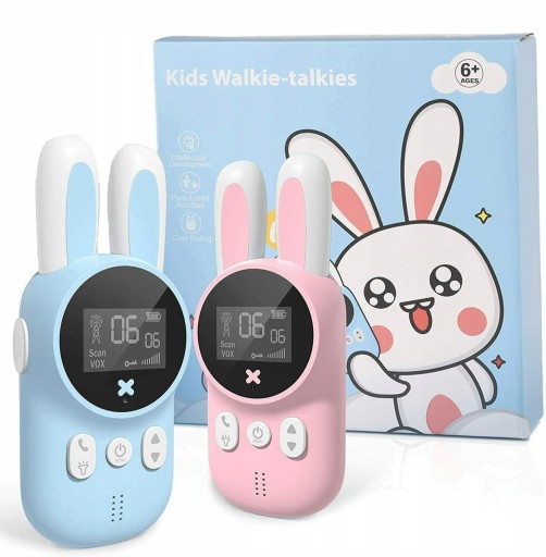 WALKIE TALKIE DLA DZIECI KRÓTKOFALÓWKA DLA DZIECI ZESTAW 2 SZTUK KRÓLIK
