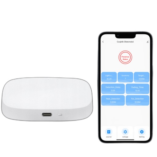 Prawdziwy Czujnik obecności ruchu jasności Ścienny z USB C 5V WIFI TUYA