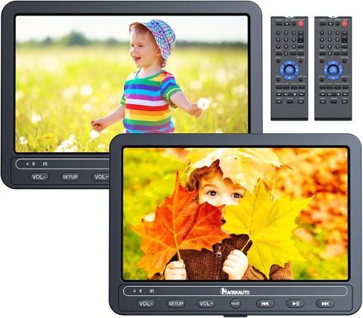 DVD na zagłówki samochodowe podwójne Ekrany multimedialne DVD podwójny 10