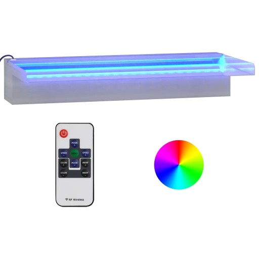 Wylewka do wodospadu z RGB LED, stal nierdzewna, 4