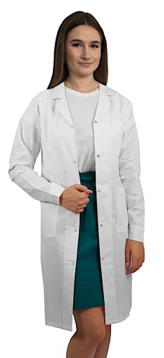 Fartuch laboratoryjny medyczny damski na zatrzaski roz. XL