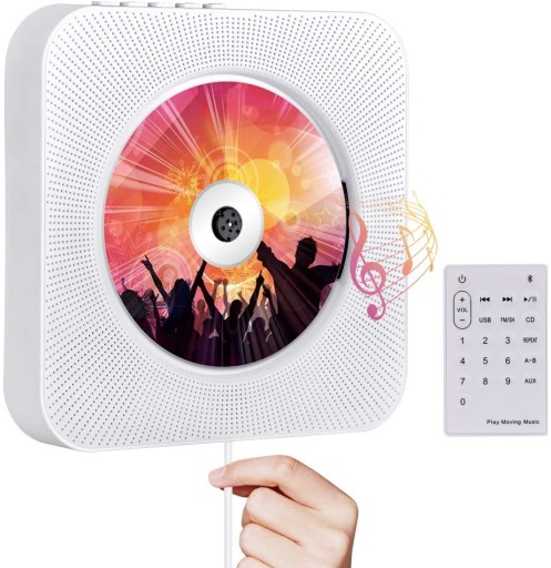 Naścienny odtwarzacz CD wbudowany głośnik stereo
