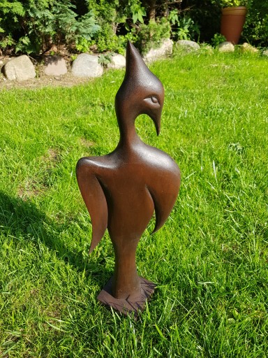 Figurka Ptak , rzeźba z drewna