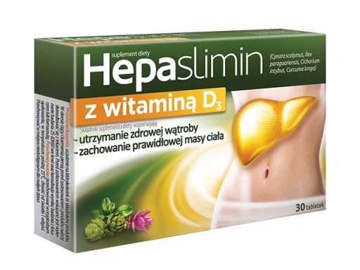 HEPASLIMIN z WITAMINĄ D3 WĄTROBA ODCHUDZANIE 30t
